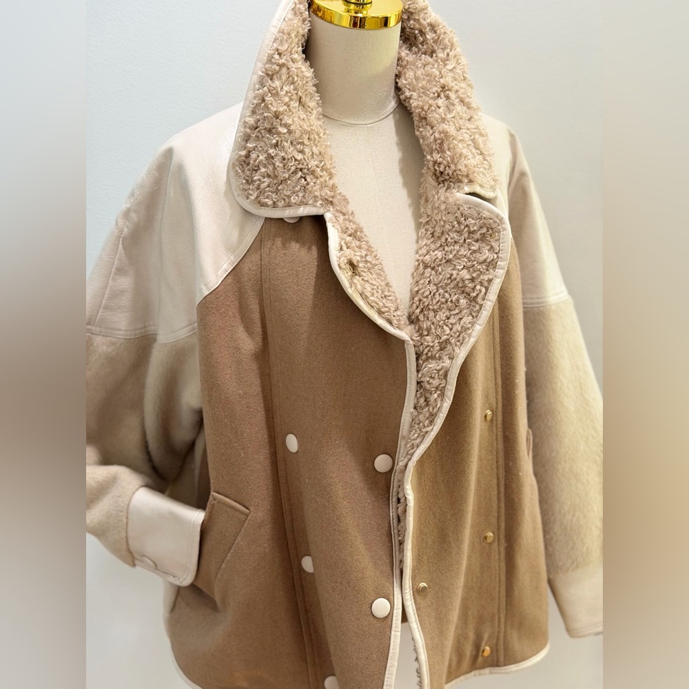 ITALIAN OOF WEAR | Double Breasted Faux Shearling LIKE NEW Coat